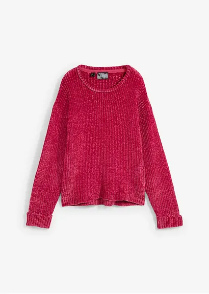 Oversize-Pullover aus weichem Chenille in pink von vorne - bonprix Oversize-Pullover aus weichem Chenille in pink von vorne - bonprix