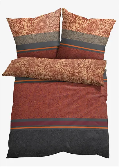 Bettwäsche mit Ornamenten in rot - bonprix Bettwäsche mit Ornamenten in rot - bonprix