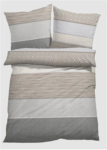 Bettwäsche mit Streifen in grau - bonprix Bettwäsche mit Streifen in grau - bonprix