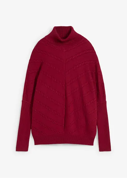 Rollkragenpullover in rot von vorne - bonprix Rollkragenpullover in rot von vorne - bonprix
