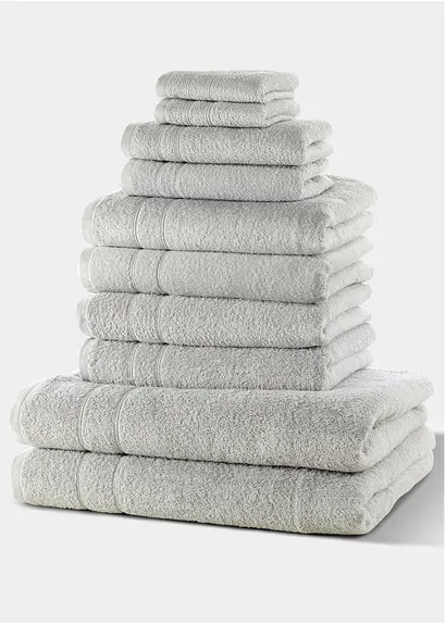 Handtuch Set (10-tlg. Set) in grau - bonprix Handtuch Set (10-tlg. Set) in grau - bonprix