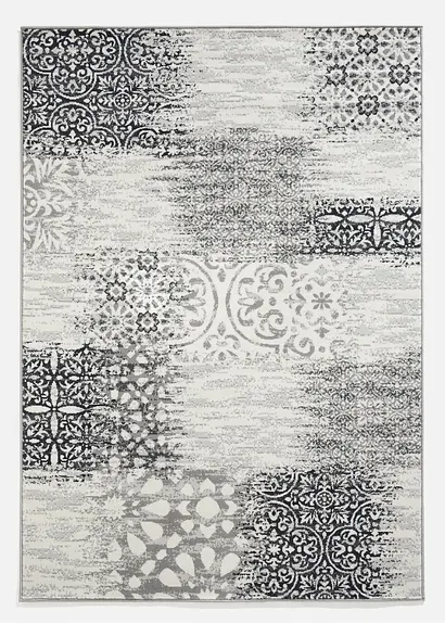 Teppich mit Patchworkmusterung in grau - bonprix Teppich mit Patchworkmusterung in grau - bonprix
