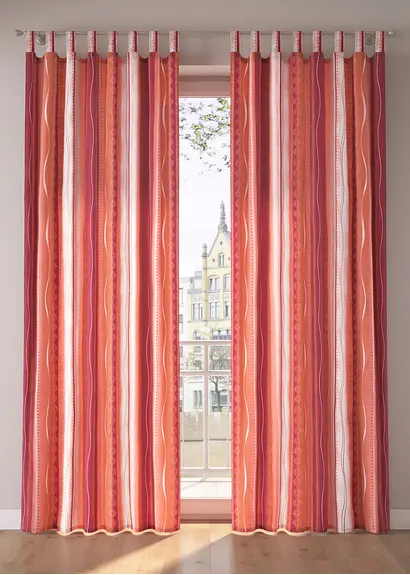 Microfaser Vorhang mit Druck (1er Pack) in orange - bonprix Microfaser Vorhang mit Druck (1er Pack) in orange - bonprix