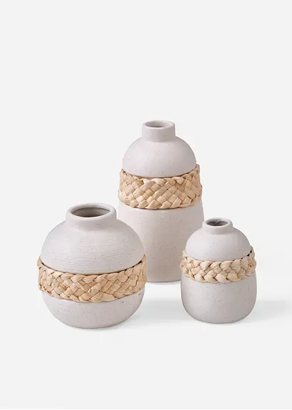 Vasen (3-tlg. Set) in weiß von vorne - bonprix Vasen (3-tlg. Set) in weiß von vorne - bonprix