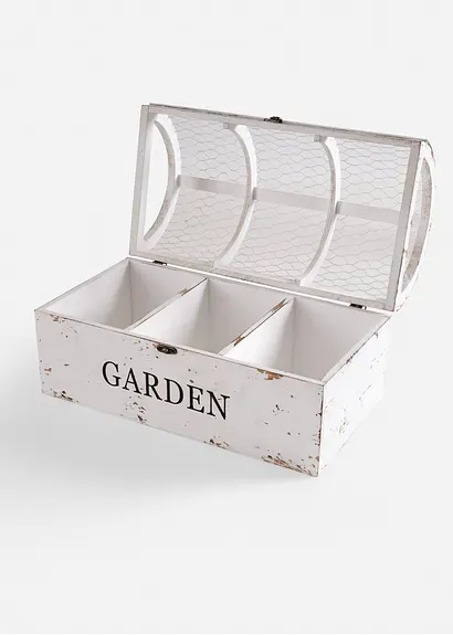 Gartendeko Pflanzenkasten in weiß von vorne - bonprix Gartendeko Pflanzenkasten in weiß von vorne - bonprix