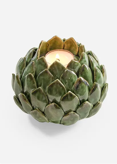 Teelichthalter im Artischocken Design in grün von vorne - bonprix Teelichthalter im Artischocken Design in grün von vorne - bonprix