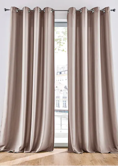 Pflegeleichte Vorhänge aus Mikrofaser (2er Pack) in beige - bonprix Pflegeleichte Vorhänge aus Mikrofaser (2er Pack) in beige - bonprix