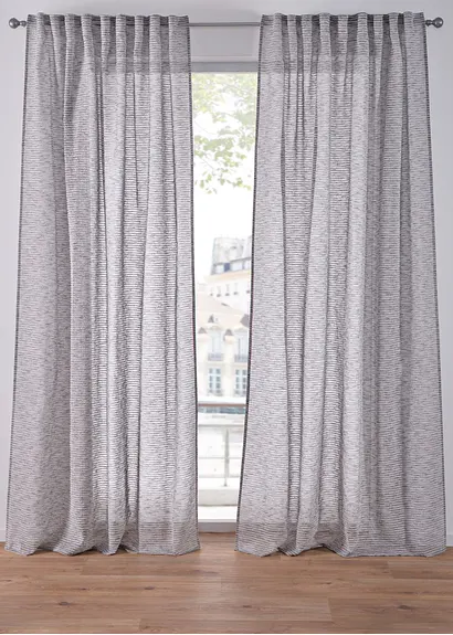 Gardine mit Streifen (1er Pack) in schwarz - bonprix Gardine mit Streifen (1er Pack) in schwarz - bonprix