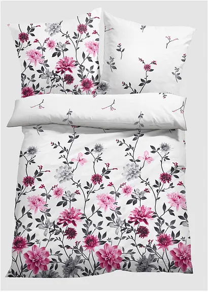 Bettwäsche mit Blumendesign in lila von vorne - bonprix Bettwäsche mit Blumendesign in lila von vorne - bonprix