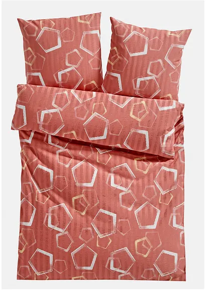 Bettwäsche mit grafischem Design in orange von vorne - bonprix Bettwäsche mit grafischem Design in orange von vorne - bonprix