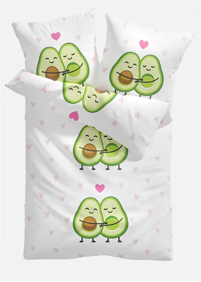 Bettwäsche mit Avocados in weiß von vorne - bonprix Bettwäsche mit Avocados in weiß von vorne - bonprix