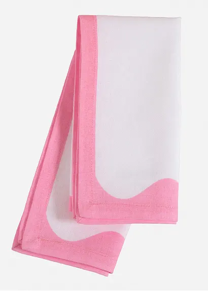 Stoffservietten aus Bio Baumwolle mit farbiger Kante (2er Pack) in weiß von vorne - bonprix Stoffservietten aus Bio Baumwolle mit farbiger Kante (2er Pack) in weiß von vorne - bonprix