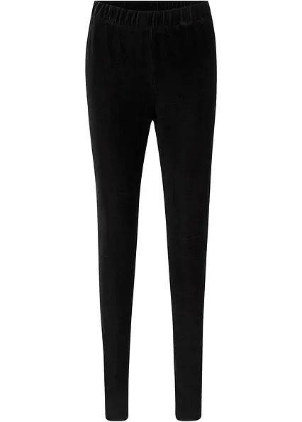 Feincord-Leggings mit breitem Komfortbund in schwarz von vorne - bonprix Feincord-Leggings mit breitem Komfortbund in schwarz von vorne - bonprix