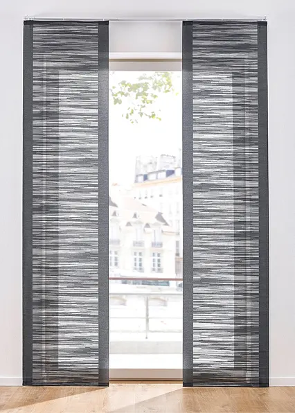 Schiebegardine mit Querstreifen (1er Pack) in grau - bonprix Schiebegardine mit Querstreifen (1er Pack) in grau - bonprix
