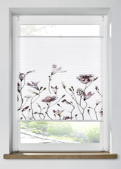 Plissee mit Blumenmuster in rosa - bonprix Plissee mit Blumenmuster in rosa - bonprix