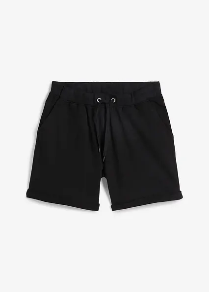 Sweat-Shorts aus reiner Baumwolle in schwarz von vorne - bonprix Sweat-Shorts aus reiner Baumwolle in schwarz von vorne - bonprix