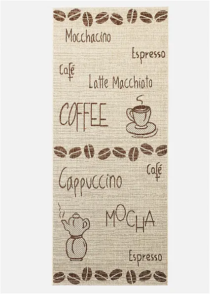 Teppich mit Cappuccino Motiv in braun - bonprix Teppich mit Cappuccino Motiv in braun - bonprix