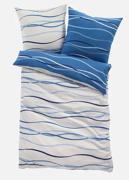 Wendebettwäsche mit Wellen in blau - bonprix Wendebettwäsche mit Wellen in blau - bonprix