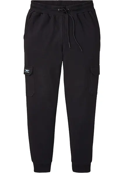 Jogginghose mit Cargotaschen in schwarz von vorne - bonprix Jogginghose mit Cargotaschen in schwarz von vorne - bonprix