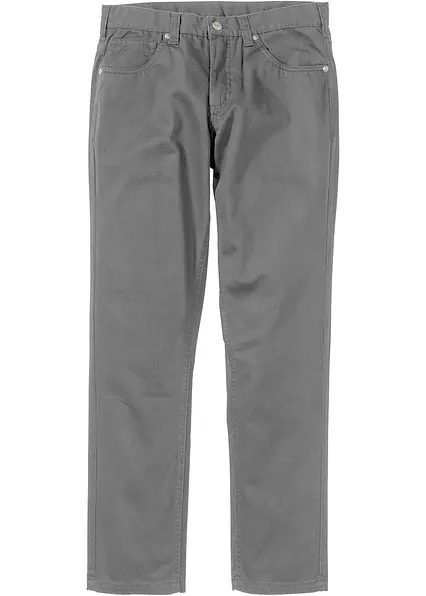 Regular Fit Twillhose aus reiner Baumwolle, Straight in grau von vorne - bonprix Regular Fit Twillhose aus reiner Baumwolle, Straight in grau von vorne - bonprix