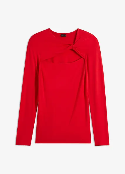 Shirt mit Knotendetail in rot von vorne - bonprix Shirt mit Knotendetail in rot von vorne - bonprix