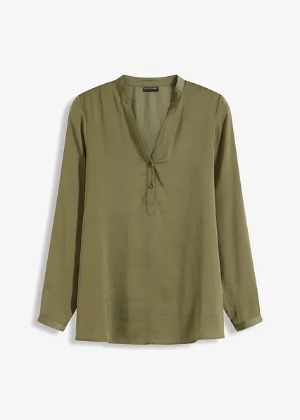 Satin-Bluse in grün von vorne - bonprix Satin-Bluse in grün von vorne - bonprix