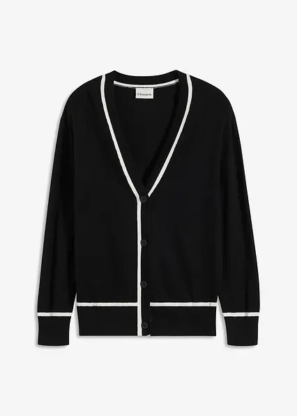 V-Neck Cardigan in schwarz von vorne - bonprix V-Neck Cardigan in schwarz von vorne - bonprix