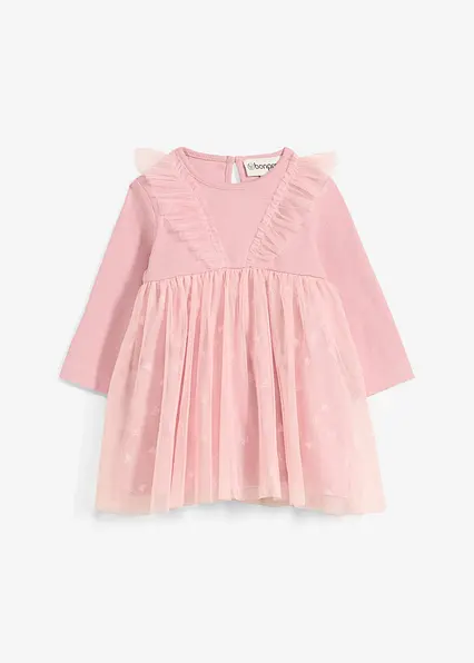 Festliches Bodykleid mit Schmetterlingsprint aus Bio-Baumwolle in rosa von vorne - bonprix Festliches Bodykleid mit Schmetterlingsprint aus Bio-Baumwolle in rosa von vorne - bonprix