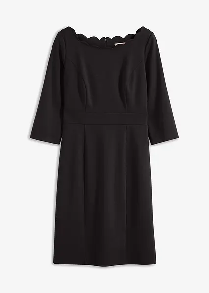 Etuikleid aus Punto di Roma in schwarz von vorne - bonprix Etuikleid aus Punto di Roma in schwarz von vorne - bonprix