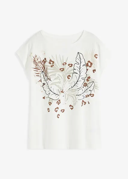Shirt aus reiner Bio-Baumwolle in weiß von vorne - bonprix Shirt aus reiner Bio-Baumwolle in weiß von vorne - bonprix