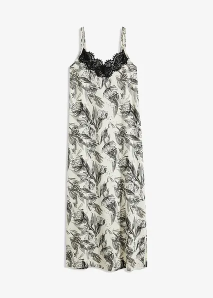 Nachthemd mit Viskose in beige von vorne - bonprix Nachthemd mit Viskose in beige von vorne - bonprix