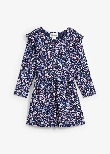 Jerseykleid aus reiner Bio-Baumwolle in blau von vorne - bonprix Jerseykleid aus reiner Bio-Baumwolle in blau von vorne - bonprix