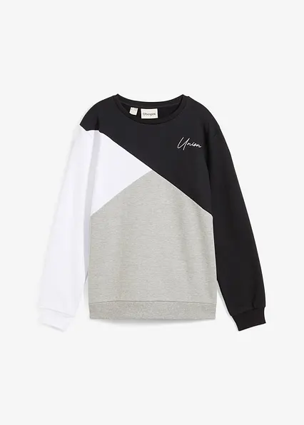Sweatshirt, Loose Fit mit Bio-Baumwolle in schwarz von vorne - bonprix Sweatshirt, Loose Fit mit Bio-Baumwolle in schwarz von vorne - bonprix