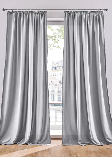 Vorhänge aus Microfaser (2er Pack) in grau - bonprix Vorhänge aus Microfaser (2er Pack) in grau - bonprix
