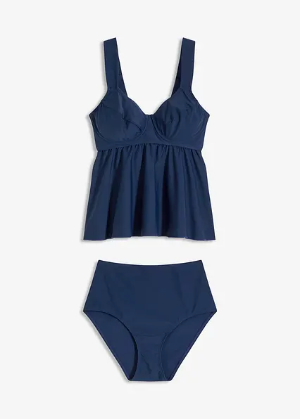 Bügel Tankini (2-tlg.Set) in blau von vorne - bonprix Bügel Tankini (2-tlg.Set) in blau von vorne - bonprix