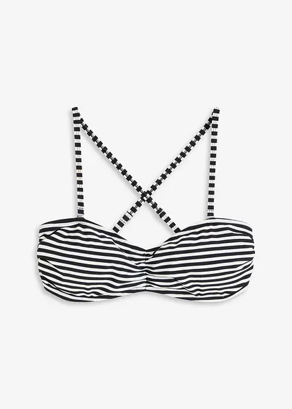 Bandeau Bikini Oberteil in schwarz von vorne - bonprix Bandeau Bikini Oberteil in schwarz von vorne - bonprix