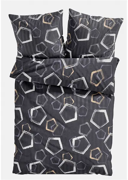 Bettwäsche mit grafischem Design in schwarz von vorne - bonprix Bettwäsche mit grafischem Design in schwarz von vorne - bonprix