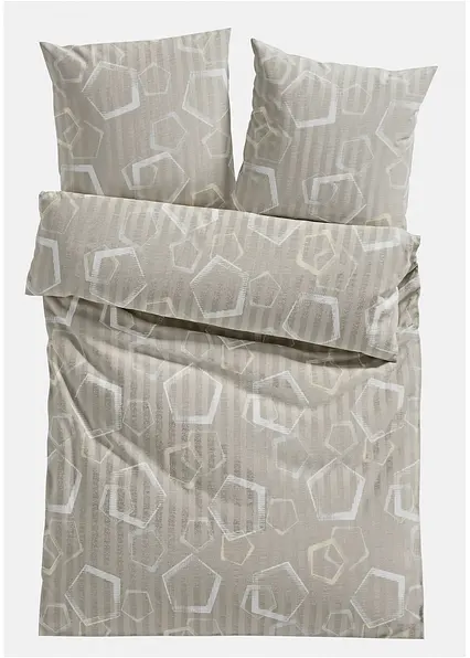 Bettwäsche mit grafischem Design in beige von vorne - bonprix Bettwäsche mit grafischem Design in beige von vorne - bonprix