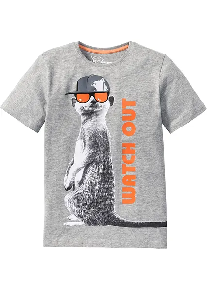 T-Shirt mit Bio-Baumwolle in grau von vorne - bonprix T-Shirt mit Bio-Baumwolle in grau von vorne - bonprix