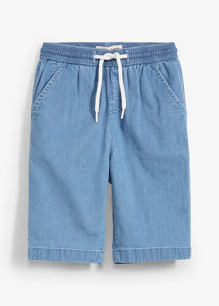 Schlupf Stretch-Jeans-Bermuda, Regular Fit in blau von vorne - bonprix Schlupf Stretch-Jeans-Bermuda, Regular Fit in blau von vorne - bonprix