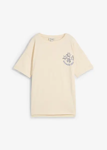 Boxy-Shirt aus reiner Baumwolle in beige von vorne - bonprix Boxy-Shirt aus reiner Baumwolle in beige von vorne - bonprix