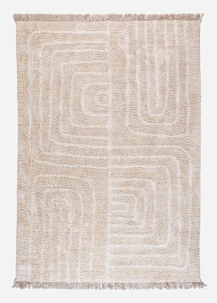 Kelim-Teppich mit Fransen in beige von vorne - bonprix Kelim-Teppich mit Fransen in beige von vorne - bonprix