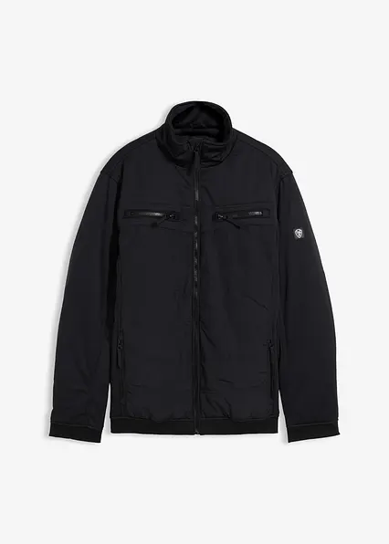 wattierte Softshelljacke in Blousonform in schwarz von vorne - bonprix wattierte Softshelljacke in Blousonform in schwarz von vorne - bonprix