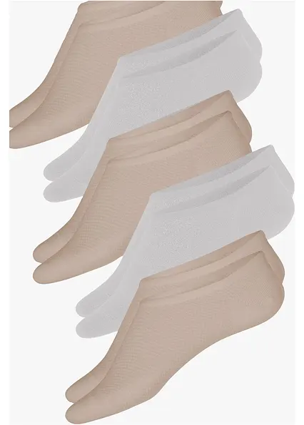 Füßlinge aus kühlendem Polyester (5er Pack) in beige von vorne - bonprix Füßlinge aus kühlendem Polyester (5er Pack) in beige von vorne - bonprix