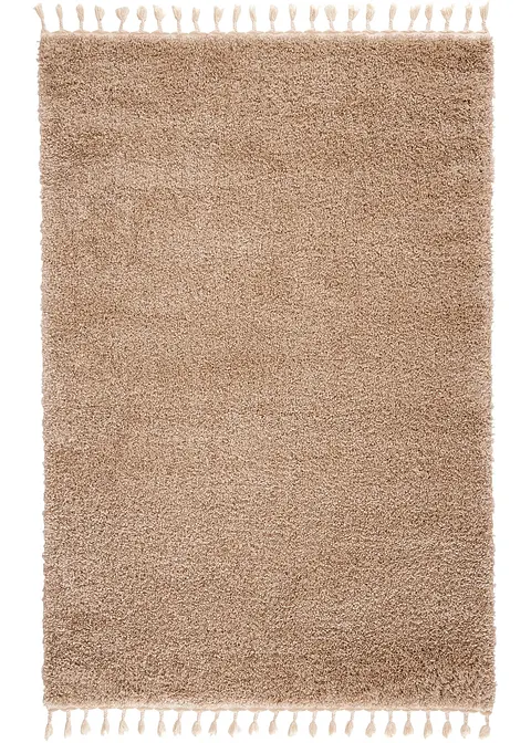 Hochflor Teppich mit Fransen in beige - bpc living bonprix collection Hochflor Teppich mit Fransen in beige - bpc living bonprix collection