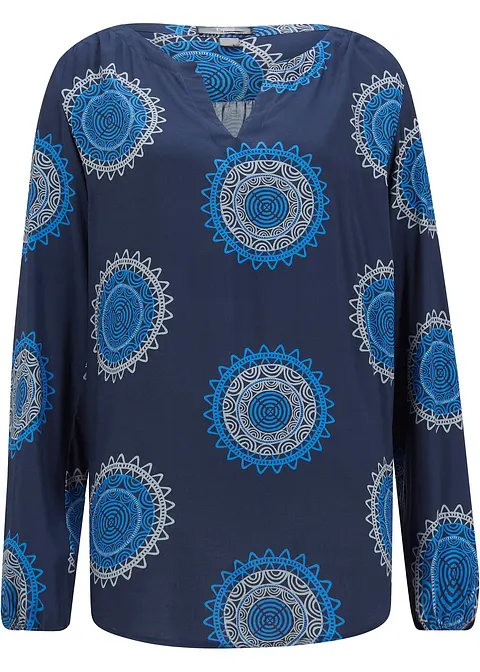 Tunikabluse aus softer Viskose in blau von vorne - bonprix Tunikabluse aus softer Viskose in blau von vorne - bonprix