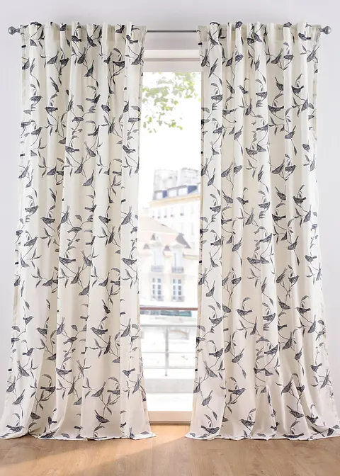 Vorhang mit Vogel Druck (1er Pack) in beige - bonprix Vorhang mit Vogel Druck (1er Pack) in beige - bonprix