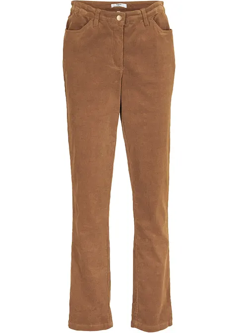 Stretch-Cordhose, Straight in braun von vorne - bonprix Stretch-Cordhose, Straight in braun von vorne - bonprix