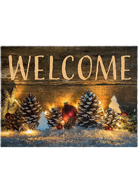Fußmatte mit weihnachtlichem Motiv in braun - bonprix Fußmatte mit weihnachtlichem Motiv in braun - bonprix