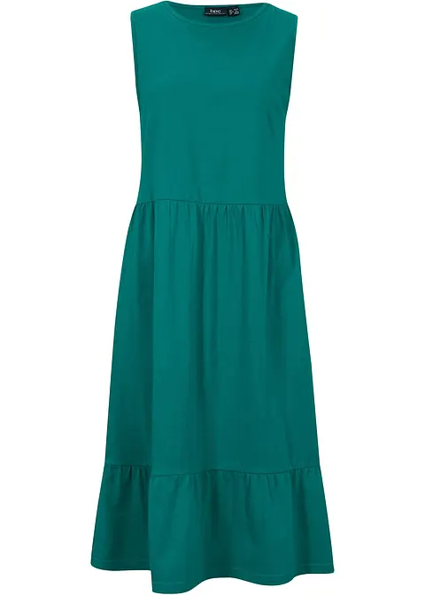 Jerseykleid aus reiner Baumwolle in petrol von vorne - bonprix Jerseykleid aus reiner Baumwolle in petrol von vorne - bonprix
